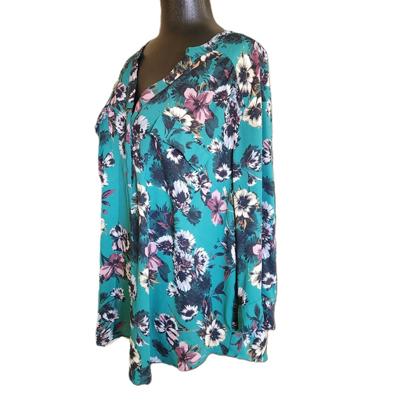 Torrid Green Long Sleeve Tunic Blouse Size 2X - Picture 3 of 8